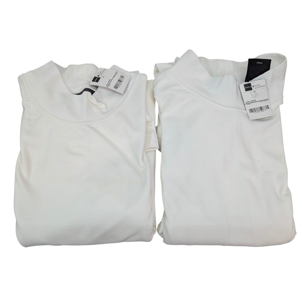 St. John's Bay Top Women's Size XL White Mock Neck Long‎ Sleeve Pullover 2pcs - Picture 3 of 11